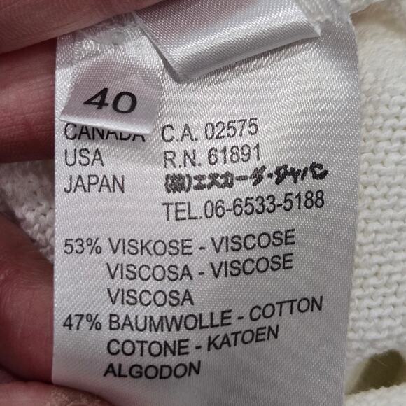 Escada White Knit Sweater Beaded Embellished Anchor Nautical Old Money Coastal - Picture 5 of 7